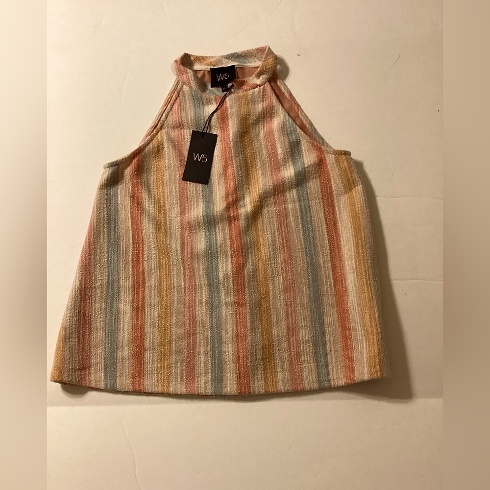 W5 Striped Halter Tank Top Size Small NWT